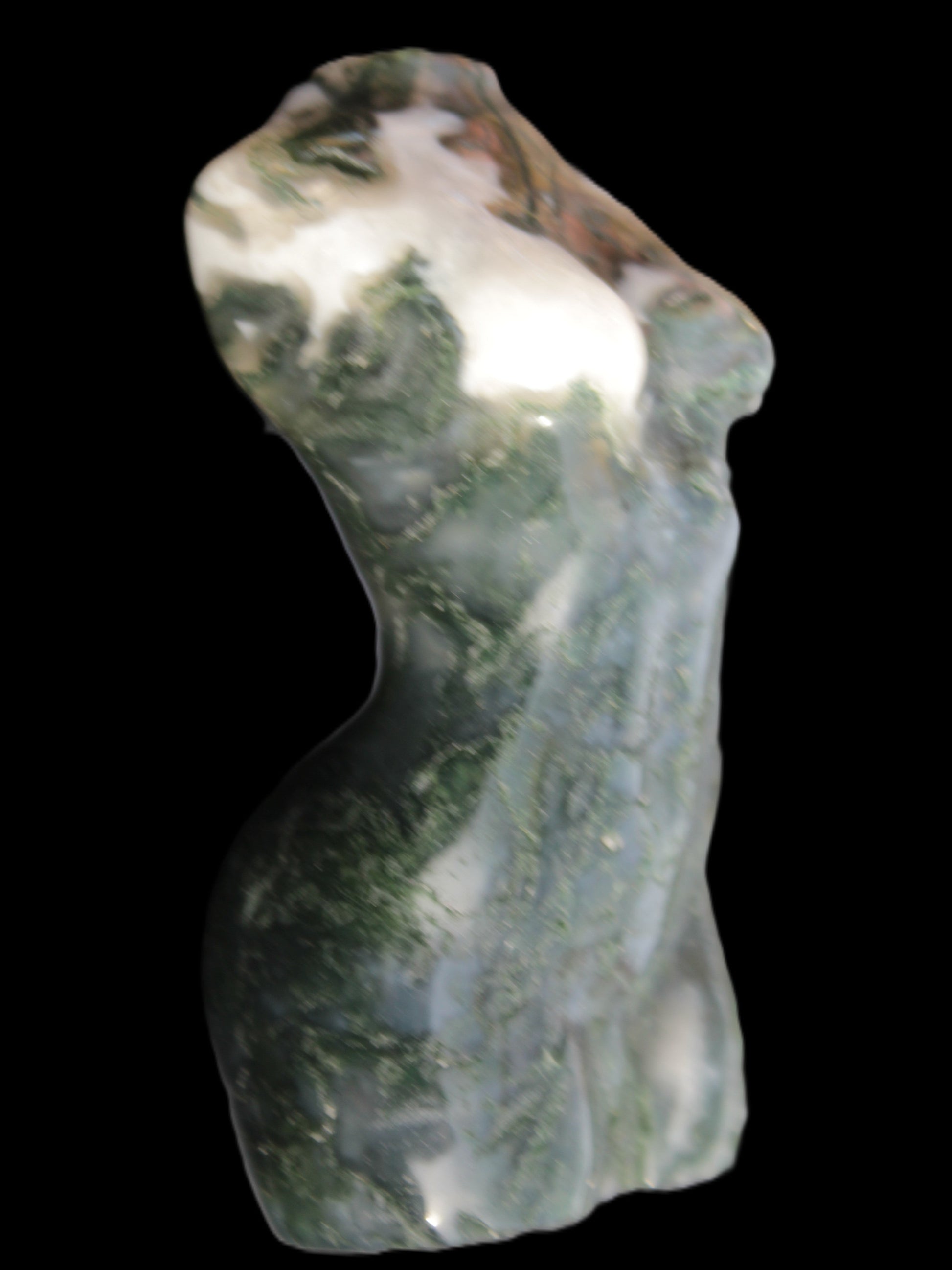 Moss Agate goddess 76*39mm 133g Rocks and Things Store