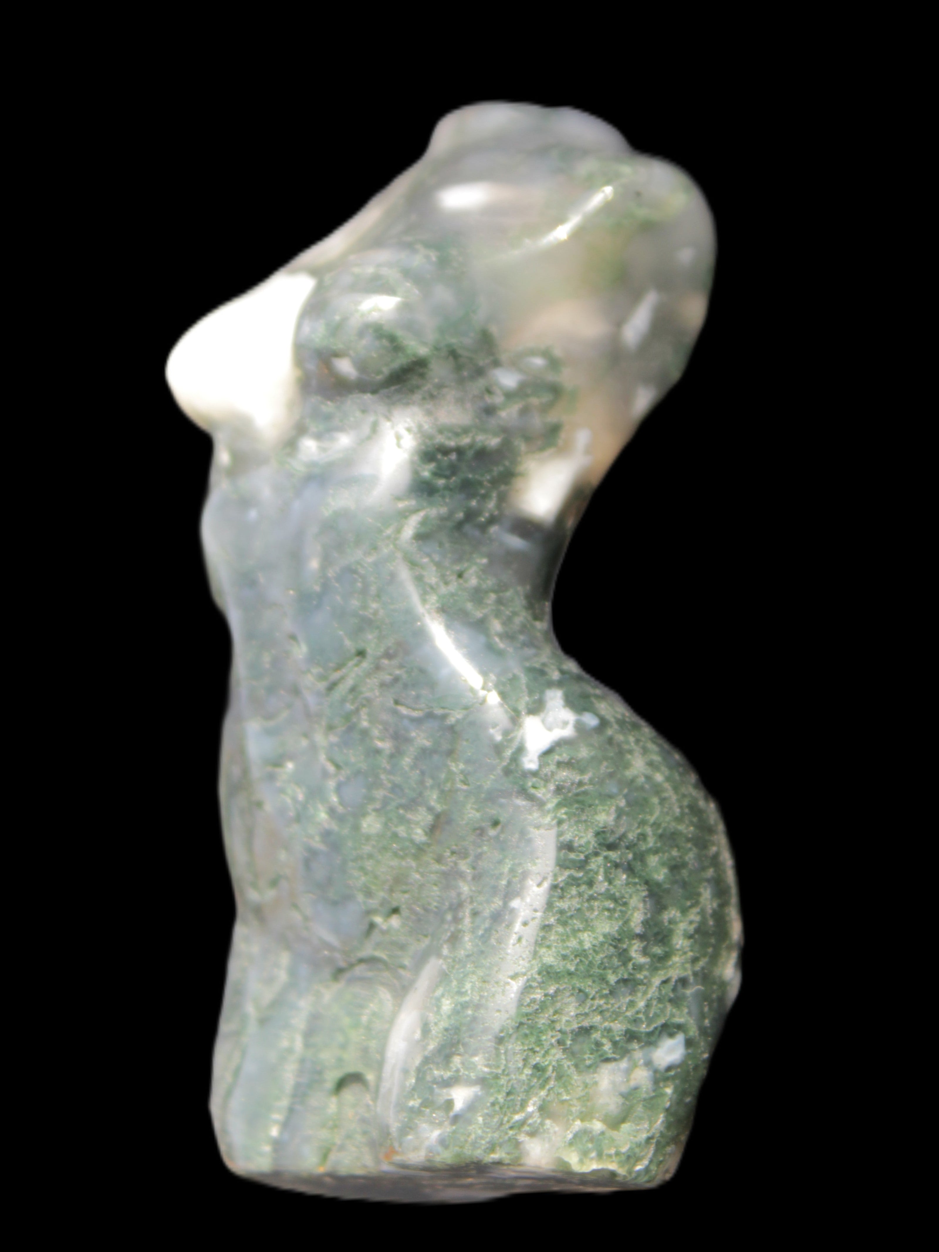 Moss Agate goddess 76*39mm 133g Rocks and Things Store