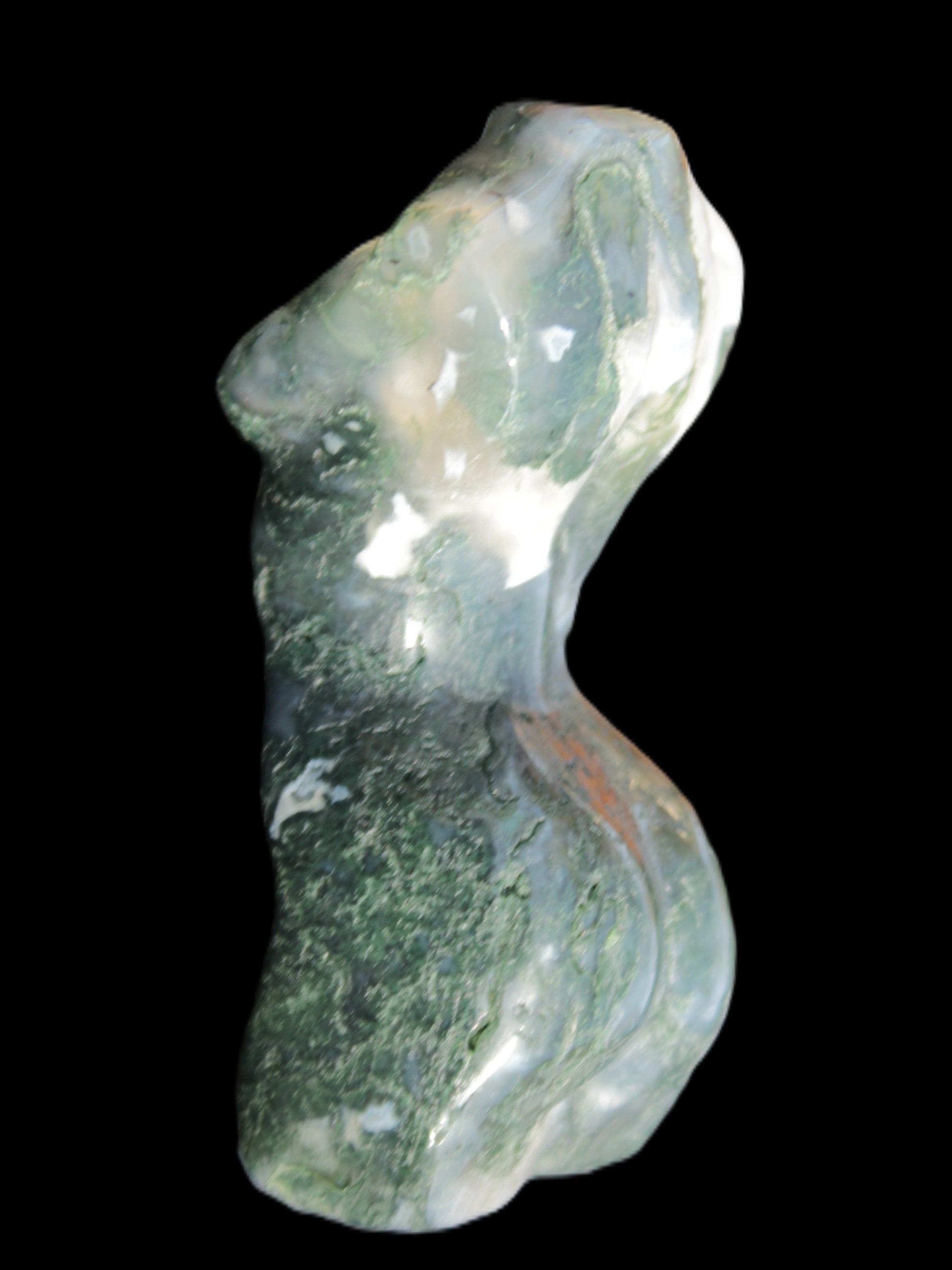 Moss Agate goddess 76*39mm 133g Rocks and Things Store