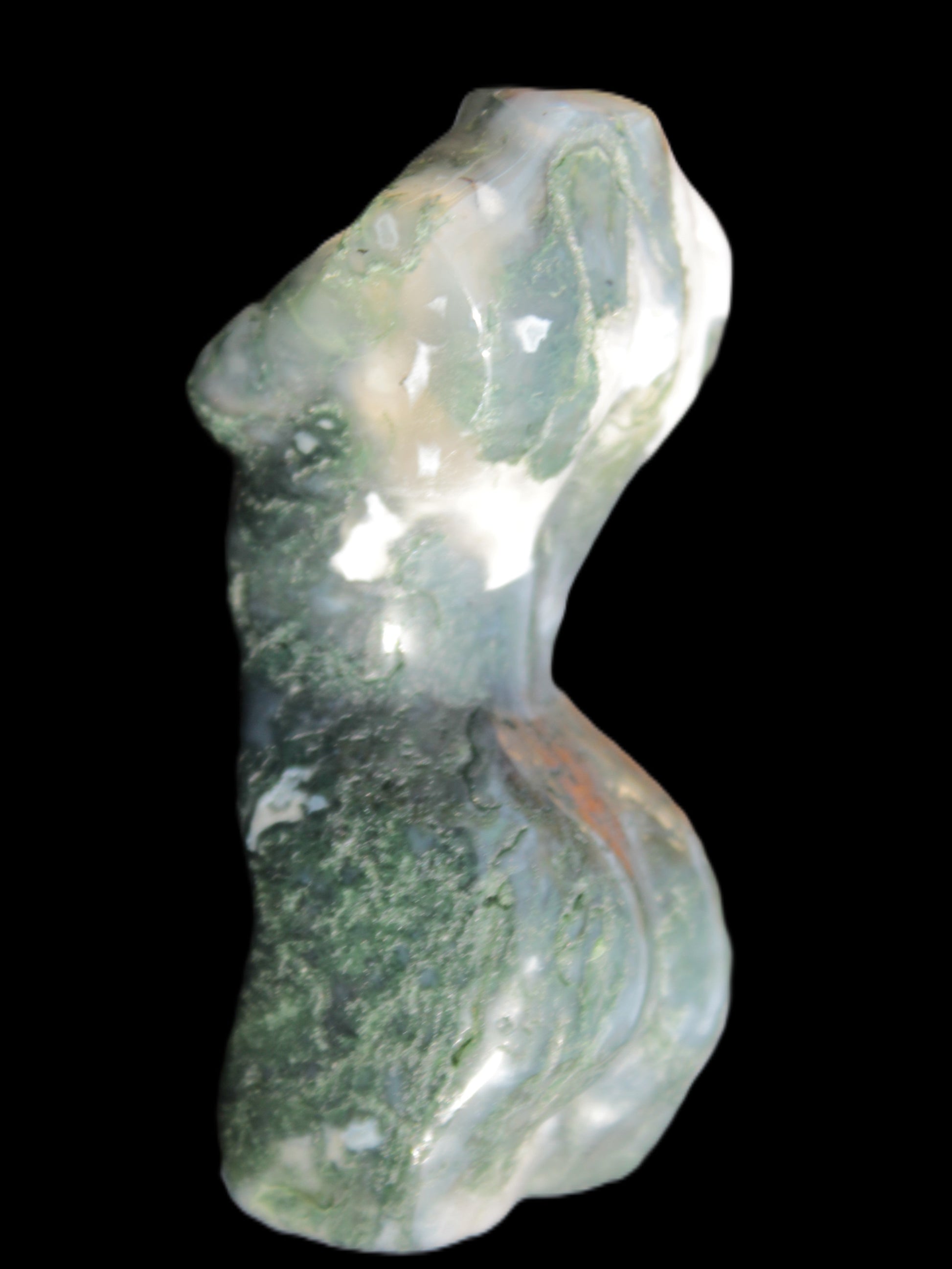 Moss Agate goddess 76*39mm 133g Rocks and Things Store