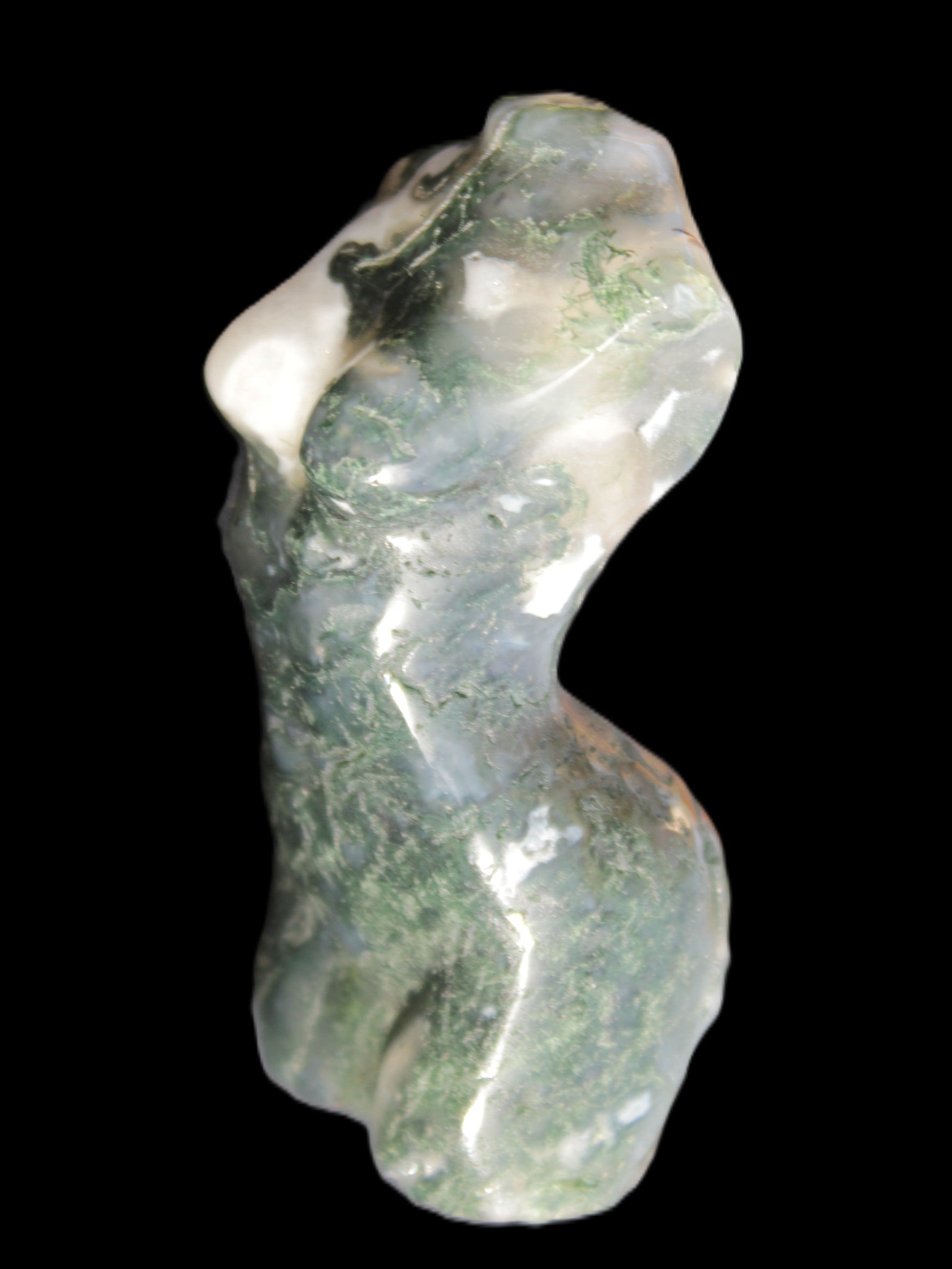 Moss Agate goddess 76*39mm 133g Rocks and Things Store