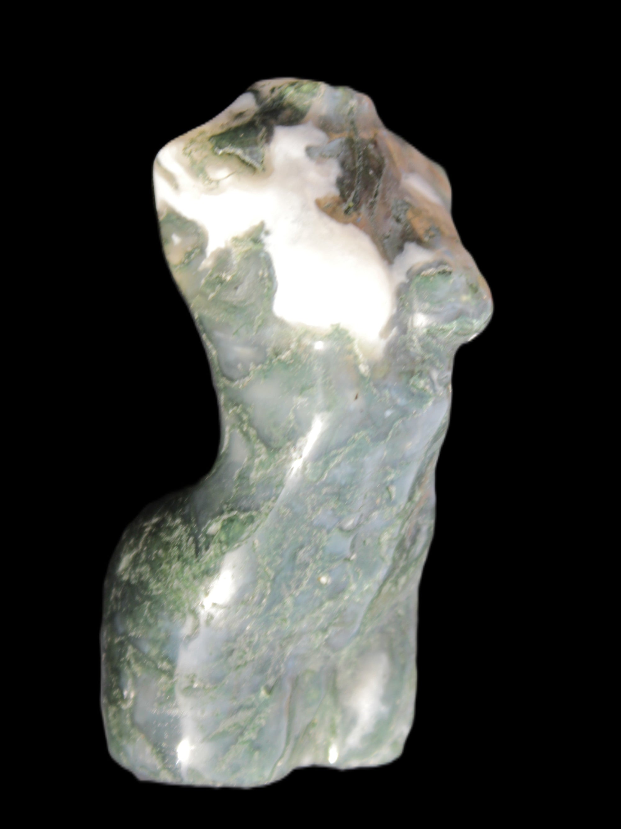 Moss Agate goddess 76*39mm 133g Rocks and Things Store