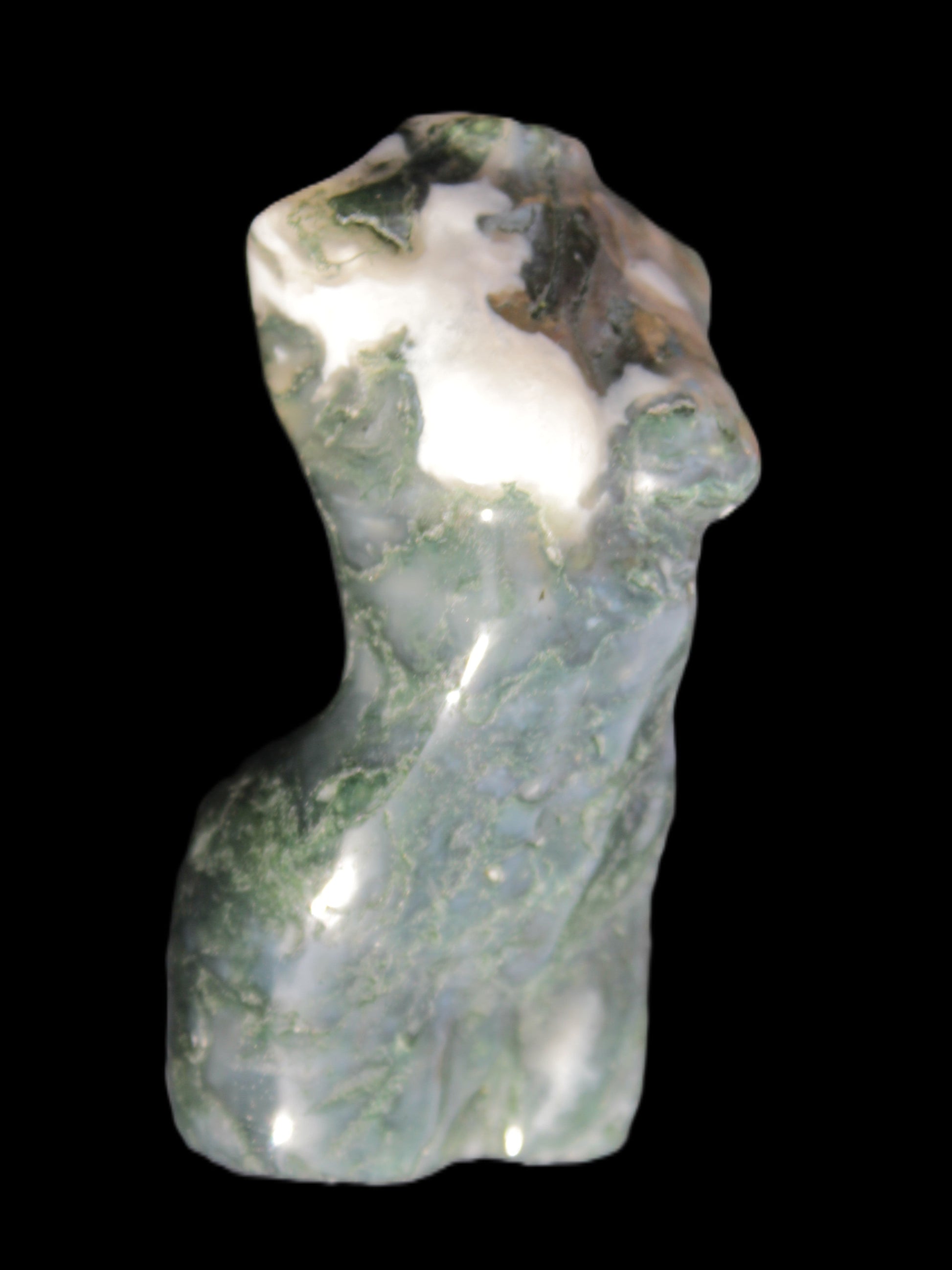 Moss Agate goddess 76*39mm 133g Rocks and Things Store