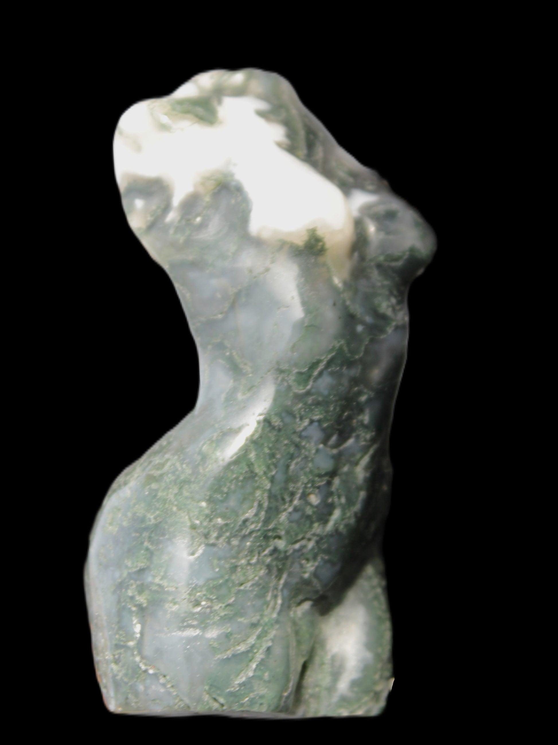 Moss Agate goddess 76*39mm 133g Rocks and Things Store
