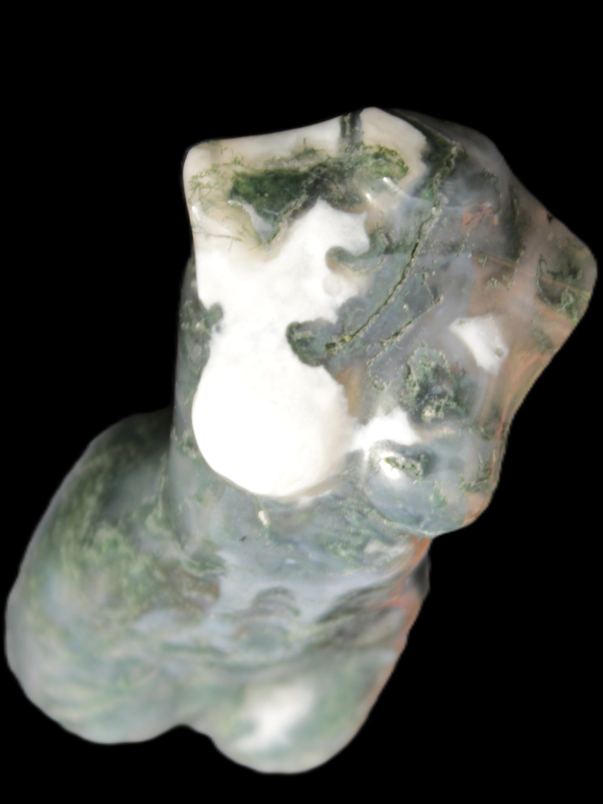 Moss Agate goddess 76*39mm 133g Rocks and Things Store