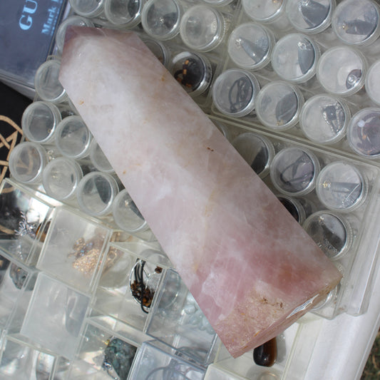 Rose Quartz obelisk wand point 3780g Rocks and Things