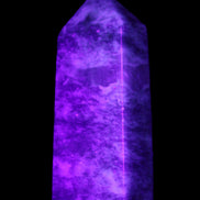 Lepidolite Mica wand 76mm 80g in UV light