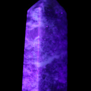 Lepidolite Mica wand 76mm 80g in UV light - Rocks and Things Store