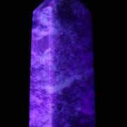 Lepidolite Mica wand 76mm 80g in UV light - Rocks and Things Store