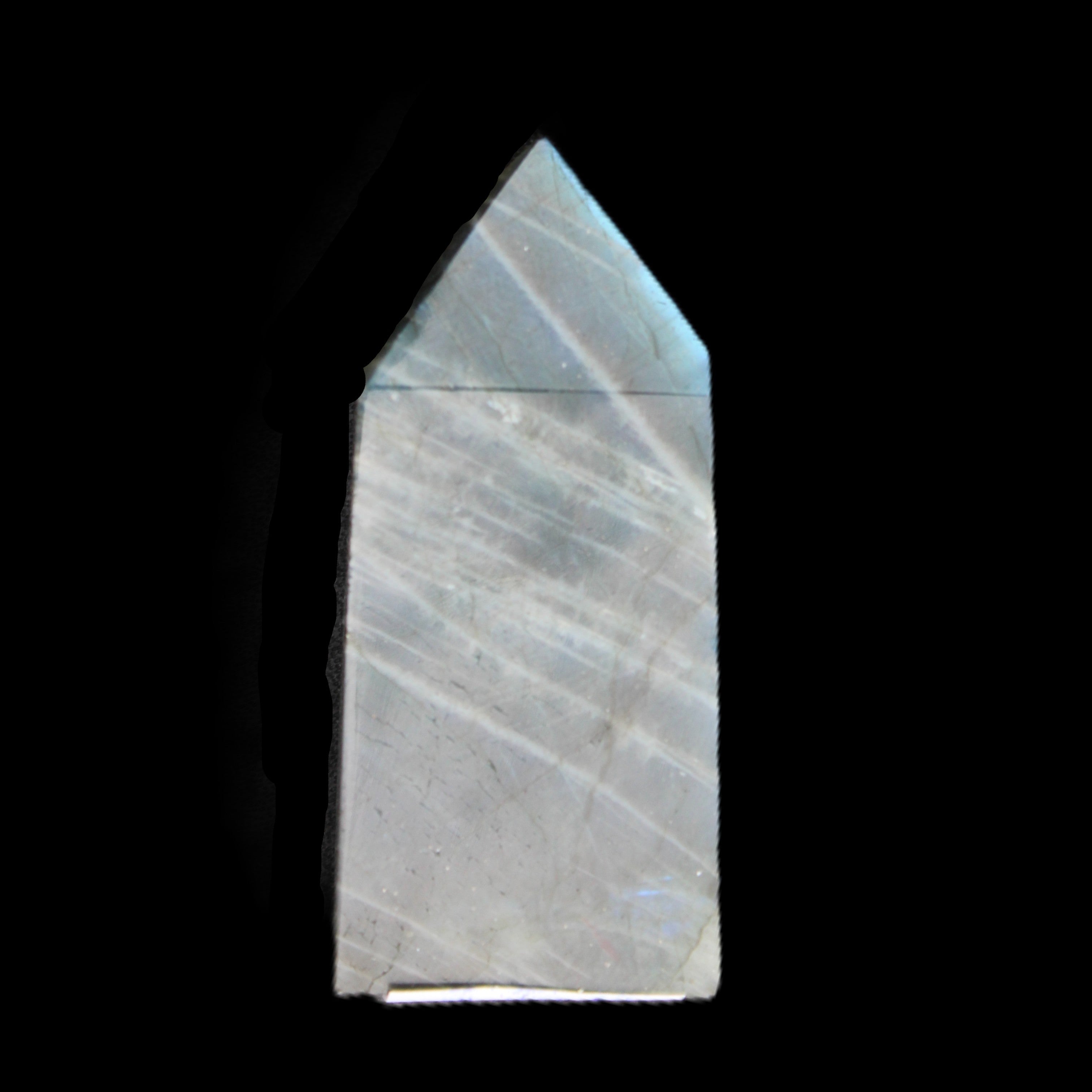 Labradorite wand 53mm 38g in sunlight - Rocks and Things Store