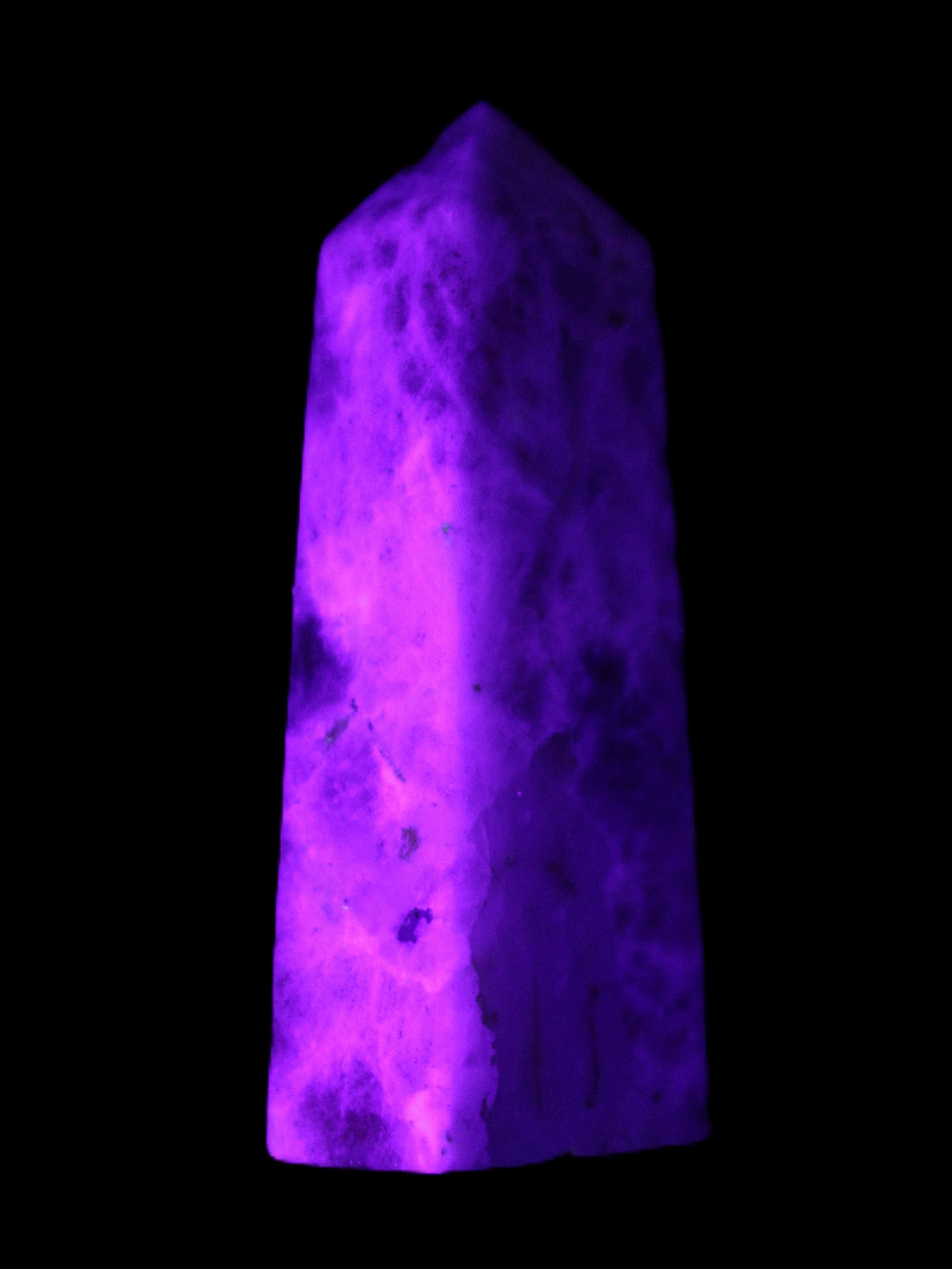 Arusha Quartz wand 67mm 49g in UV light - Rocks and Things Store