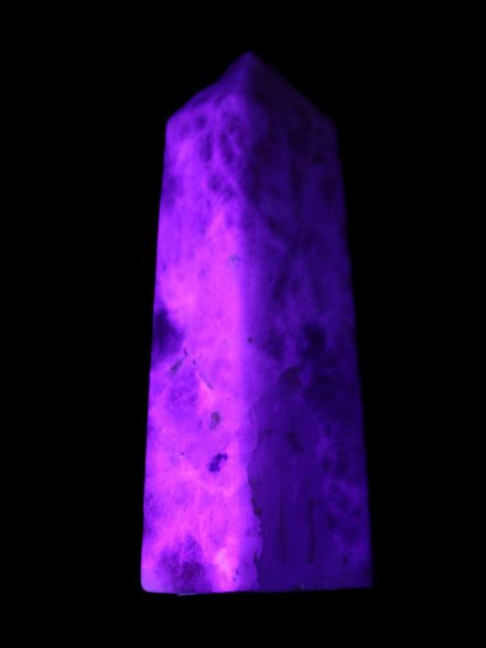 Arusha Quartz wand 67mm 49g in UV light - Rocks and Things Store