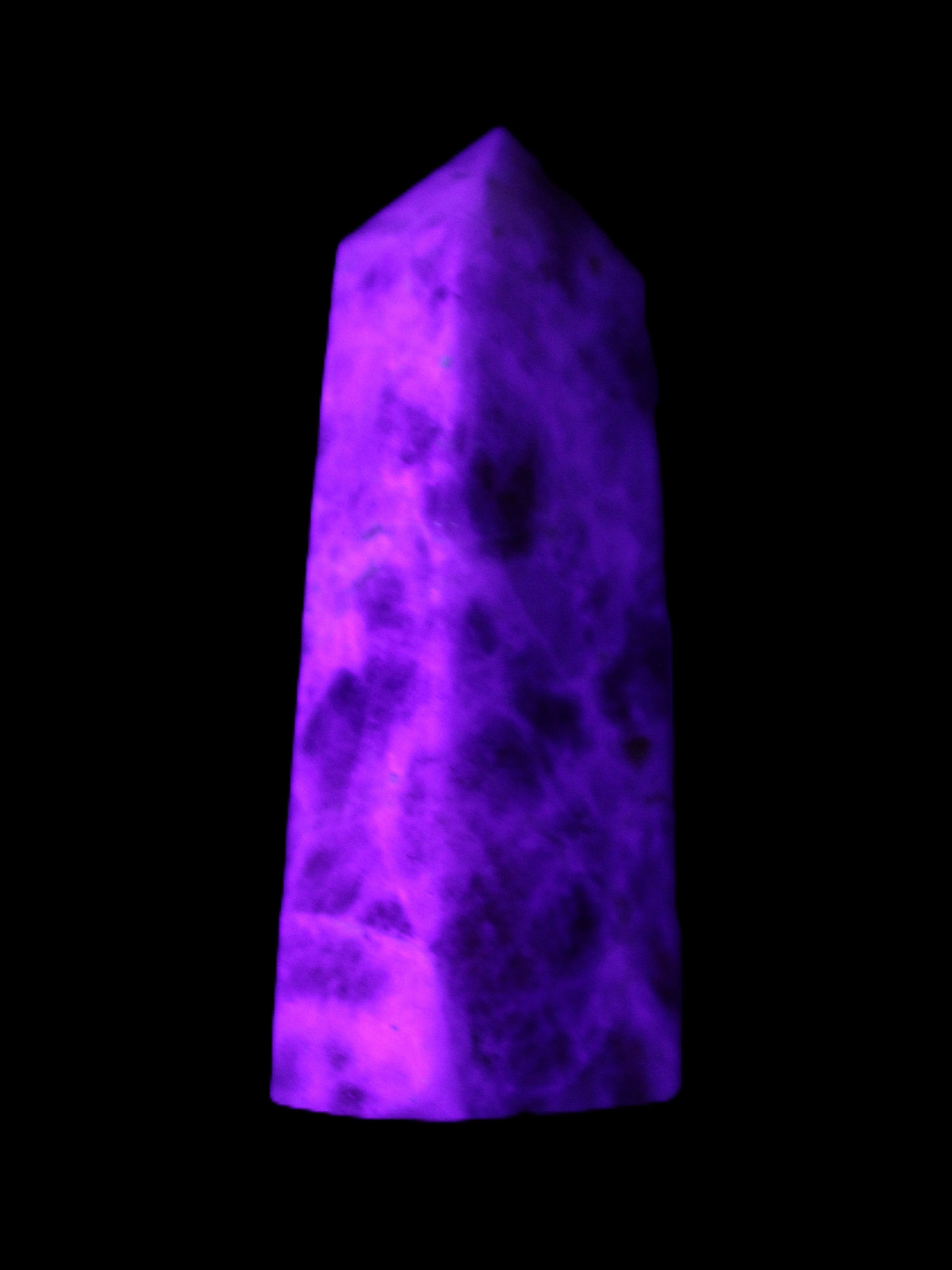 Arusha Quartz wand 67mm 49g in UV light - Rocks and Things Store