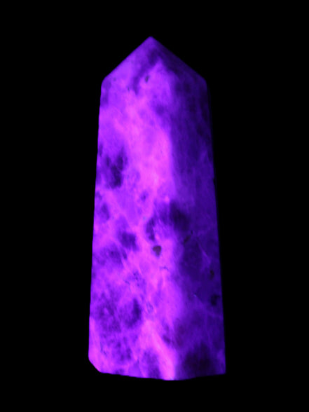 Arusha Quartz wand 67mm 49g in UV light - Rocks and Things Store