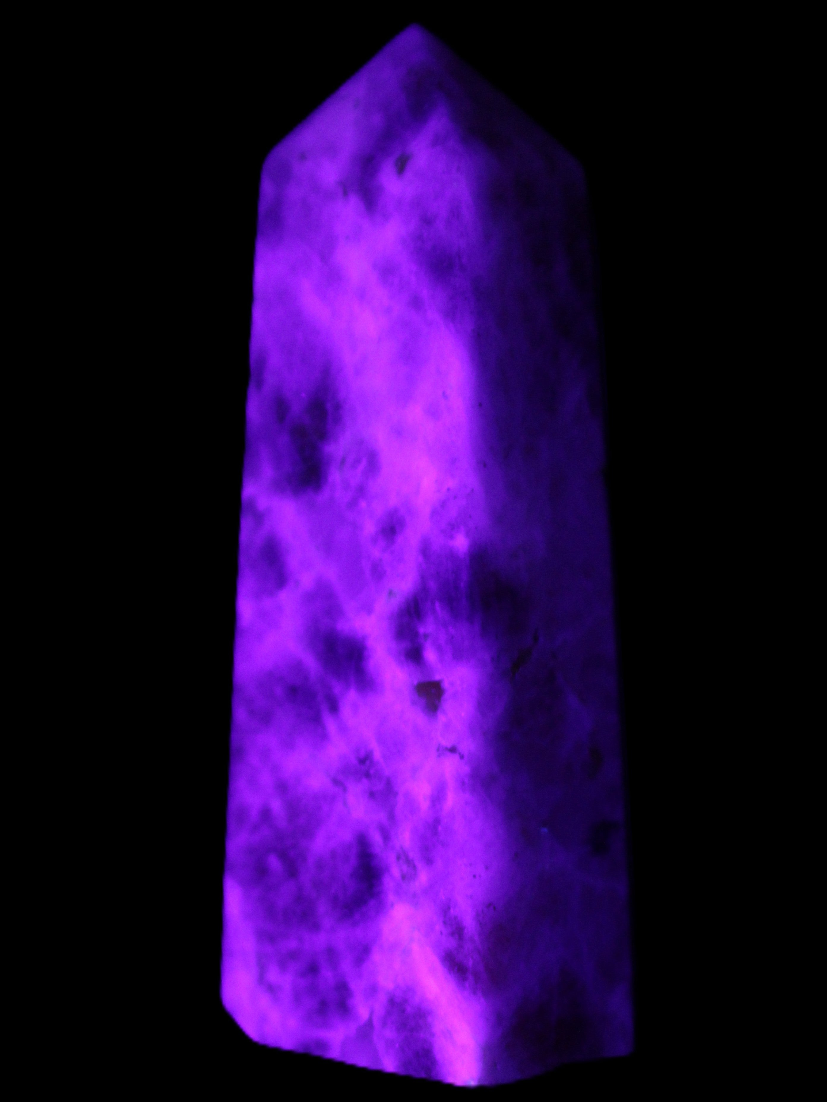 Arusha Quartz wand 67mm 49g in UV light - Rocks and Things Store