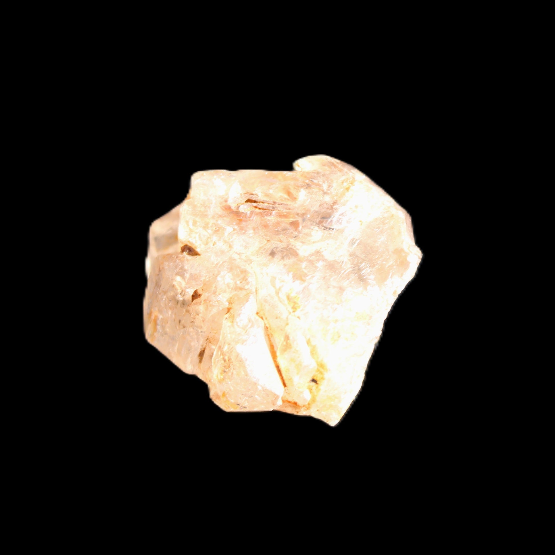 Fenster Golden Diamond Quartz with hydrocarbons & enhydros 23-30mm 8.9-11.4g in sunlight - Rocks and Things Store