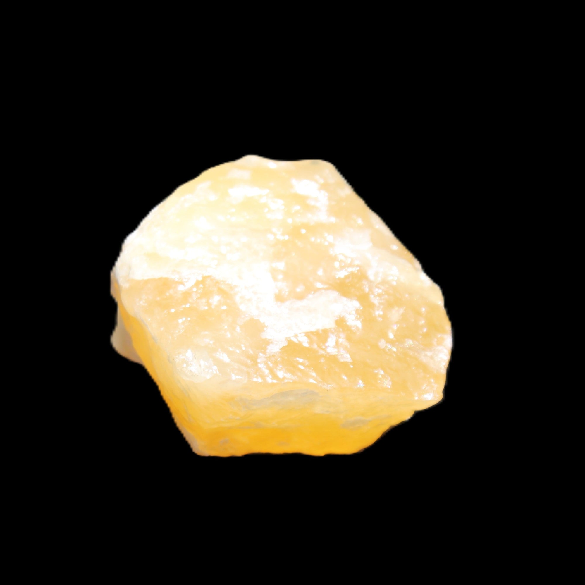 Natural Yellow Calcite crystal 37*21*41mm 43g in sunlight - Rocks and Things Store