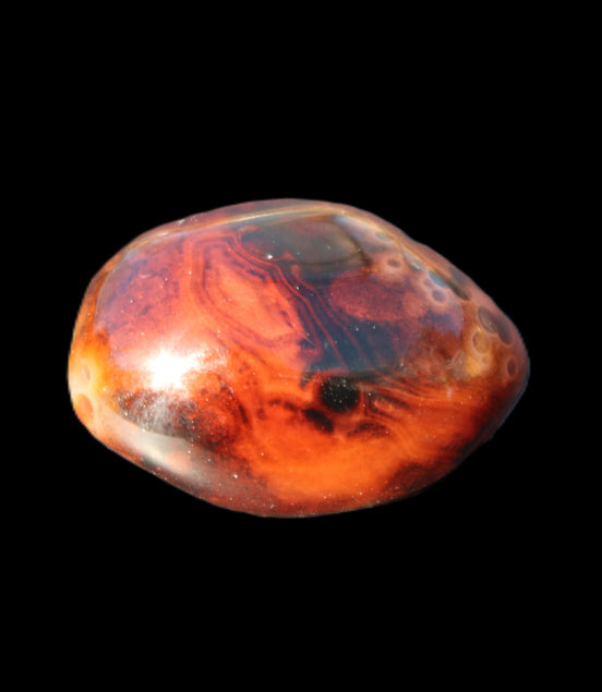 Crazy Lace Silk Banded Agate from Madagascar 40*31mm 44g in sunlight - Rocks and Things Store