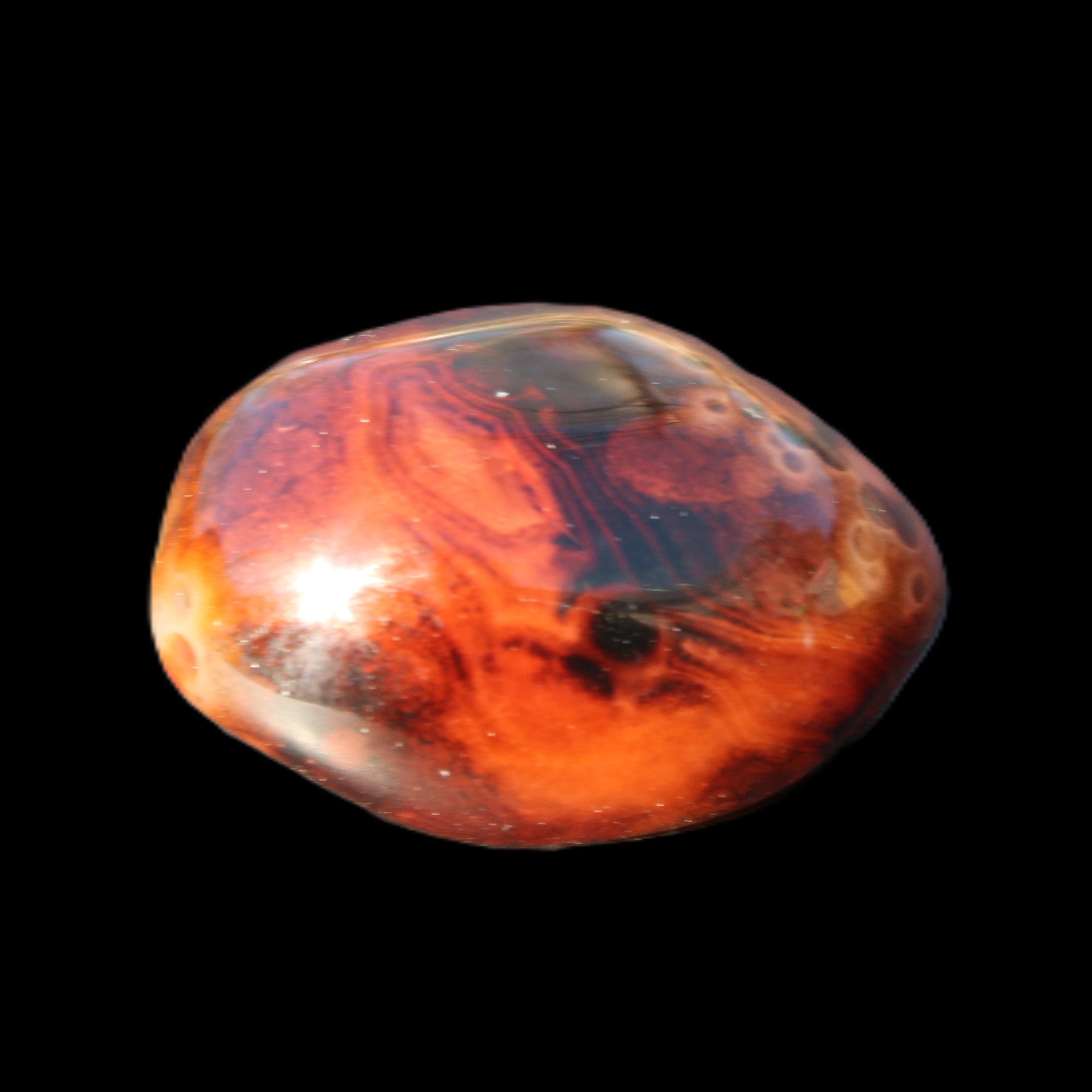 Crazy Lace Silk Banded Agate from Madagascar 40*31mm 44g in sunlight - Rocks and Things Store