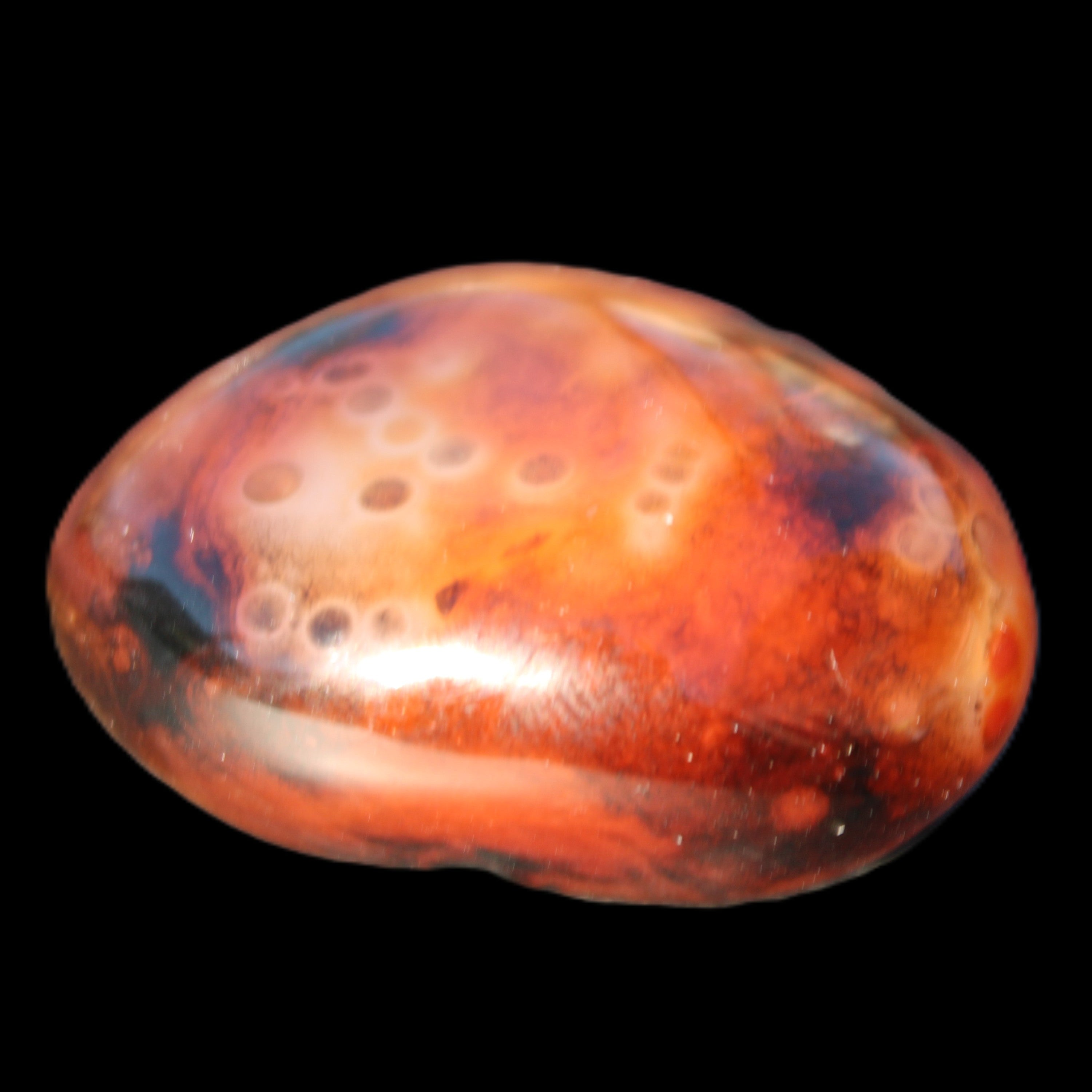Crazy Lace Silk Banded Agate from Madagascar 40*31mm 44g in sunlight - Rocks and Things Store