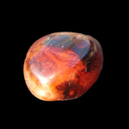 Crazy Lace Silk Banded Agate from Madagascar 40*31mm 44g in sunlight - Rocks and Things Store
