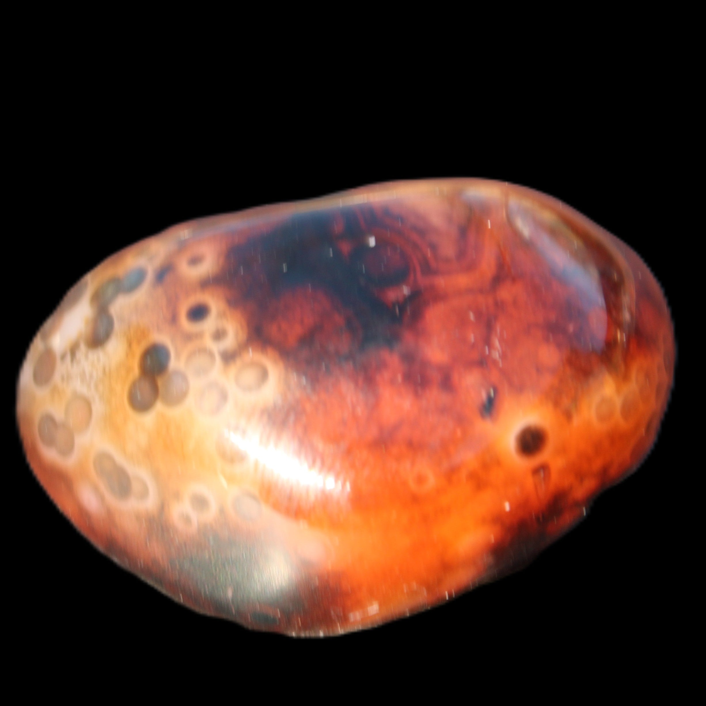 Crazy Lace Silk Banded Agate from Madagascar 40*31mm 44g in sunlight - Rocks and Things Store