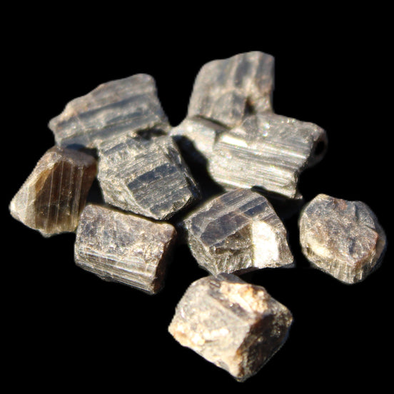 Tiny Black Tourmaline crystals 9-10g in sunlight - Rocks and Things Store