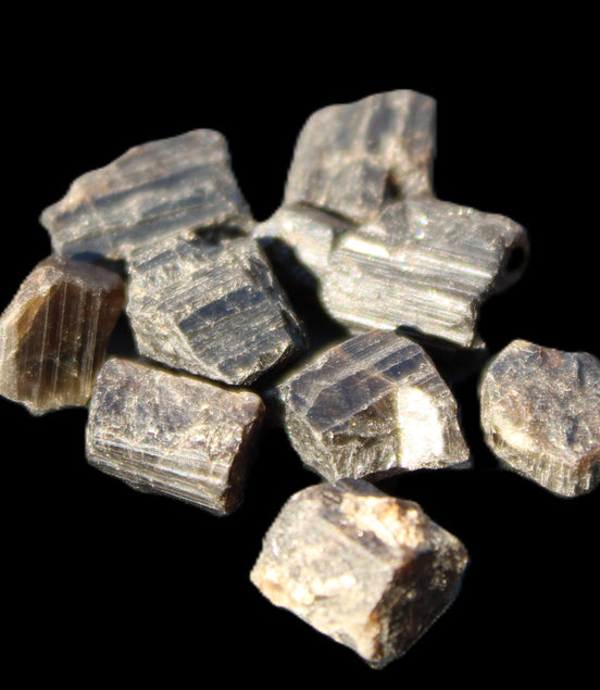 Tiny Black Tourmaline crystals 9-10g in sunlight - Rocks and Things Store
