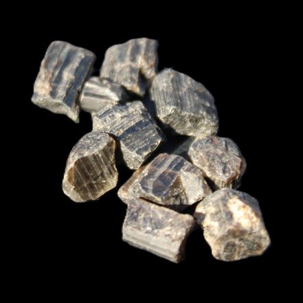 Tiny Black Tourmaline crystals 9-10g in sunlight - Rocks and Things Store