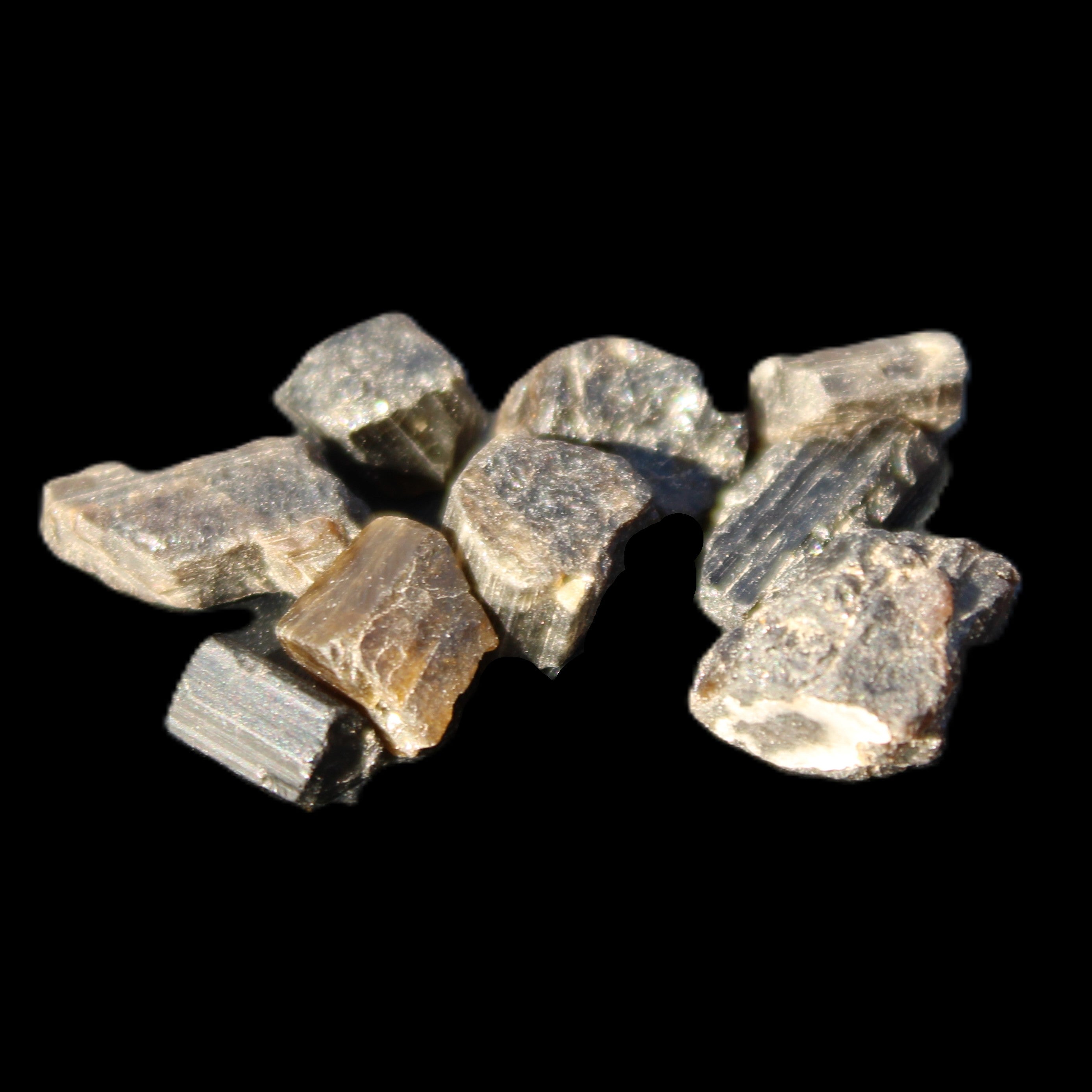 Tiny Black Tourmaline crystals 9-10g in sunlight - Rocks and Things Store