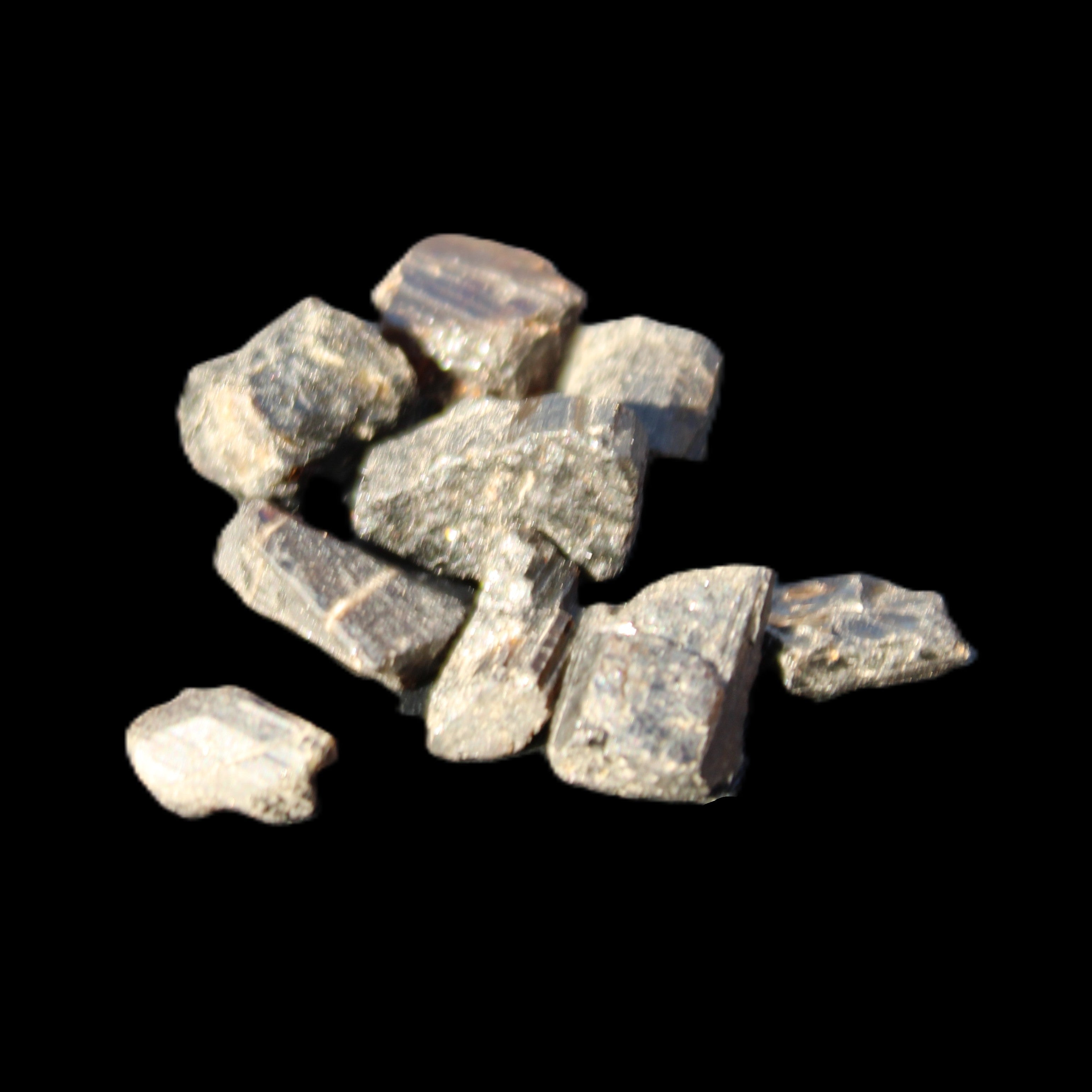 Tiny Black Tourmaline crystals 9-10g in sunlight - Rocks and Things Store