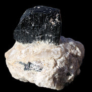 Natural Black Tourmaline crystal in Quartzite 94*90*95mm 839g in sunlight - Rocks and Things Store