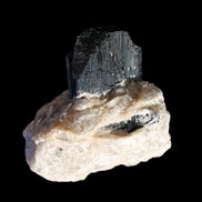 Natural Black Tourmaline crystal in Quartzite 94*90*95mm 839g in sunlight - Rocks and Things Store