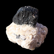 Natural Black Tourmaline crystal in Quartzite 94*90*95mm 839g in sunlight - Rocks and Things Store