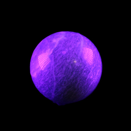 Amazonite sphere 33mm 51g in UV light - Rocks and Things Store