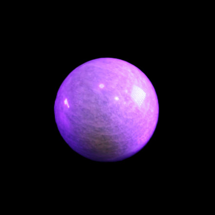 Amazonite sphere 33mm 51g in UV light - Rocks and Things Store
