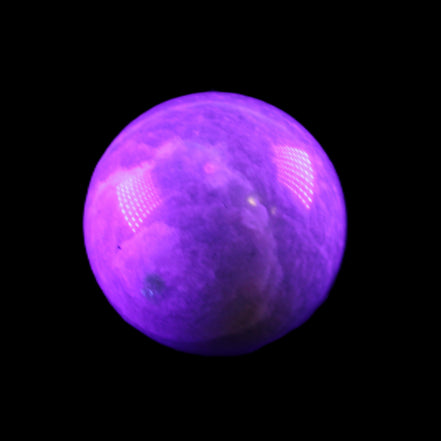 Amazonite sphere 33mm 51g in UV light - Rocks and Things Store