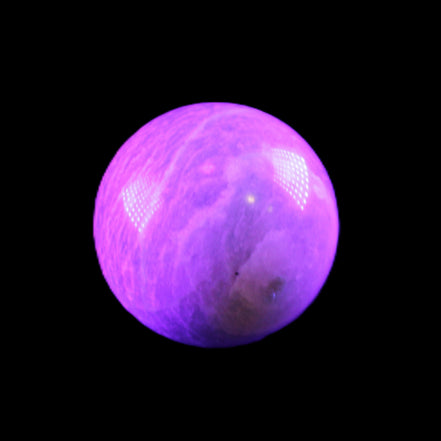Amazonite sphere 33mm 51g in UV light - Rocks and Things Store