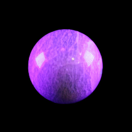 Amazonite sphere 33mm 51g in UV light - Rocks and Things Store