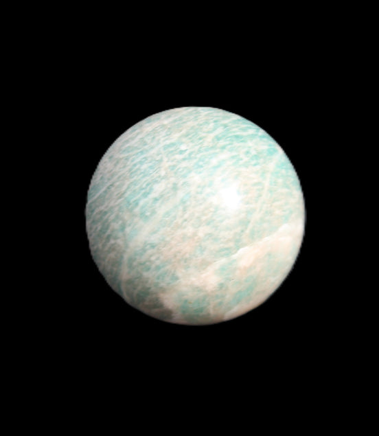 Amazonite sphere 33mm 51g in sunlight - Rocks and Things Store