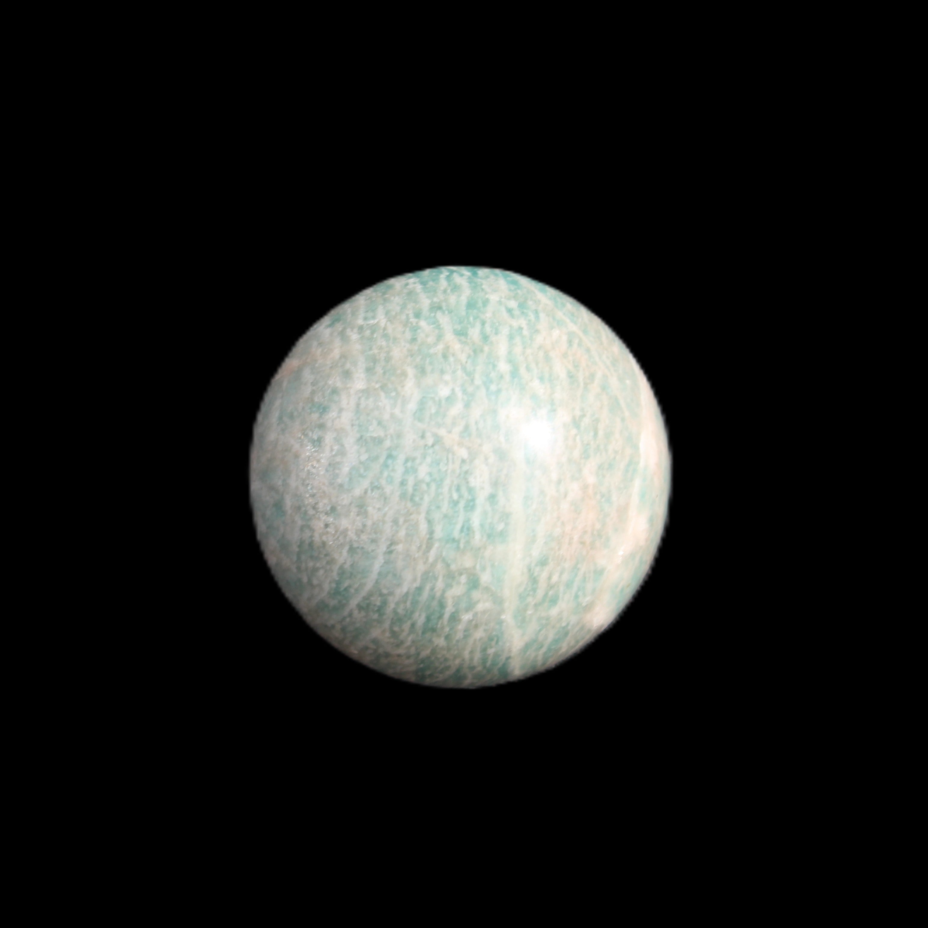 Amazonite sphere 33mm 51g in sunlight - Rocks and Things Store