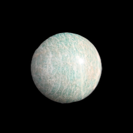 Amazonite sphere 33mm 51g in sunlight - Rocks and Things Store