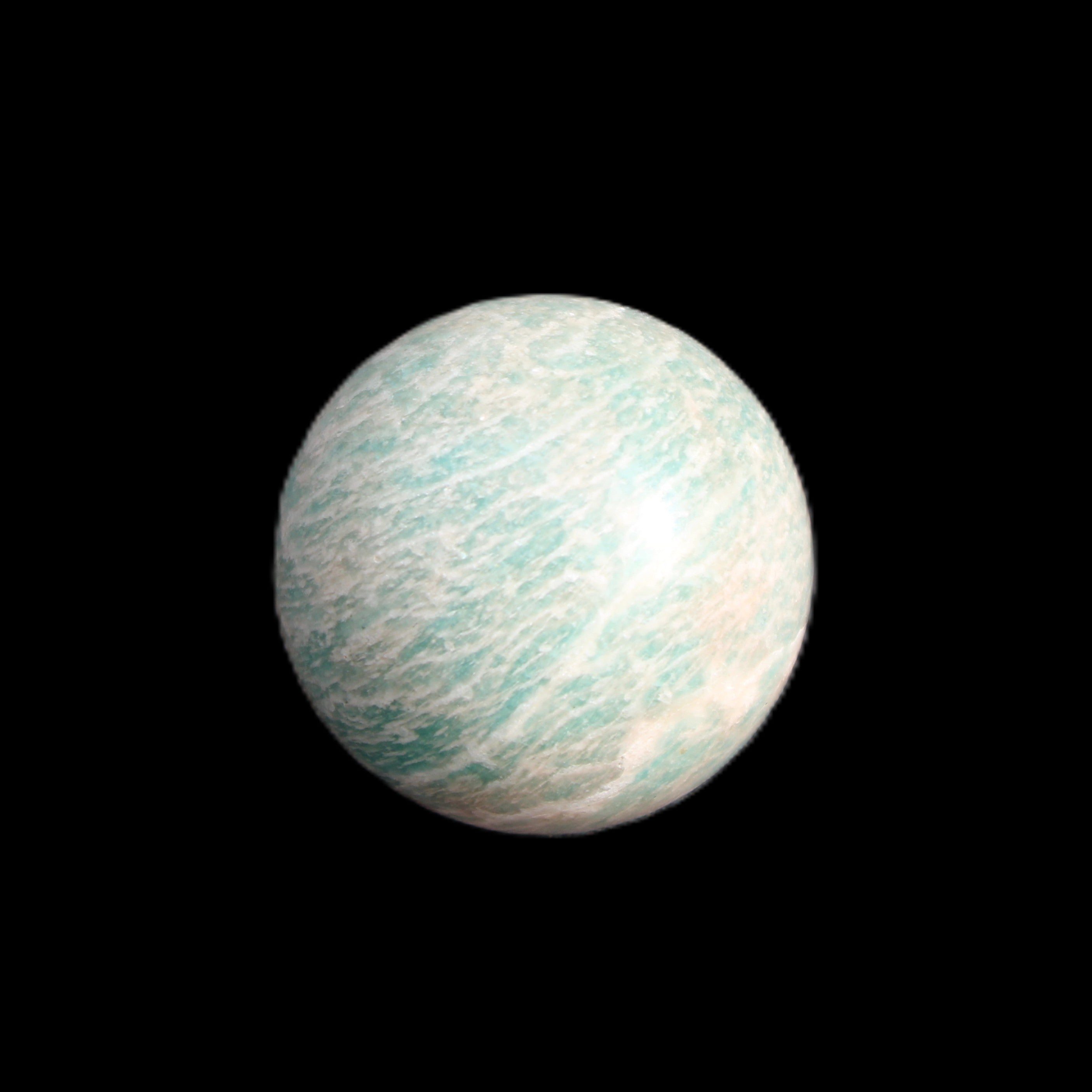 Amazonite sphere 33mm 51g in sunlight - Rocks and Things Store