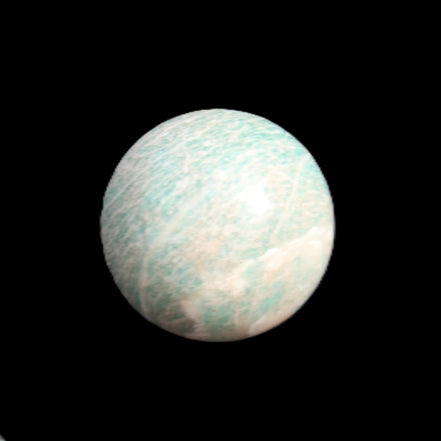 Amazonite sphere 33mm 51g in sunlight - Rocks and Things Store