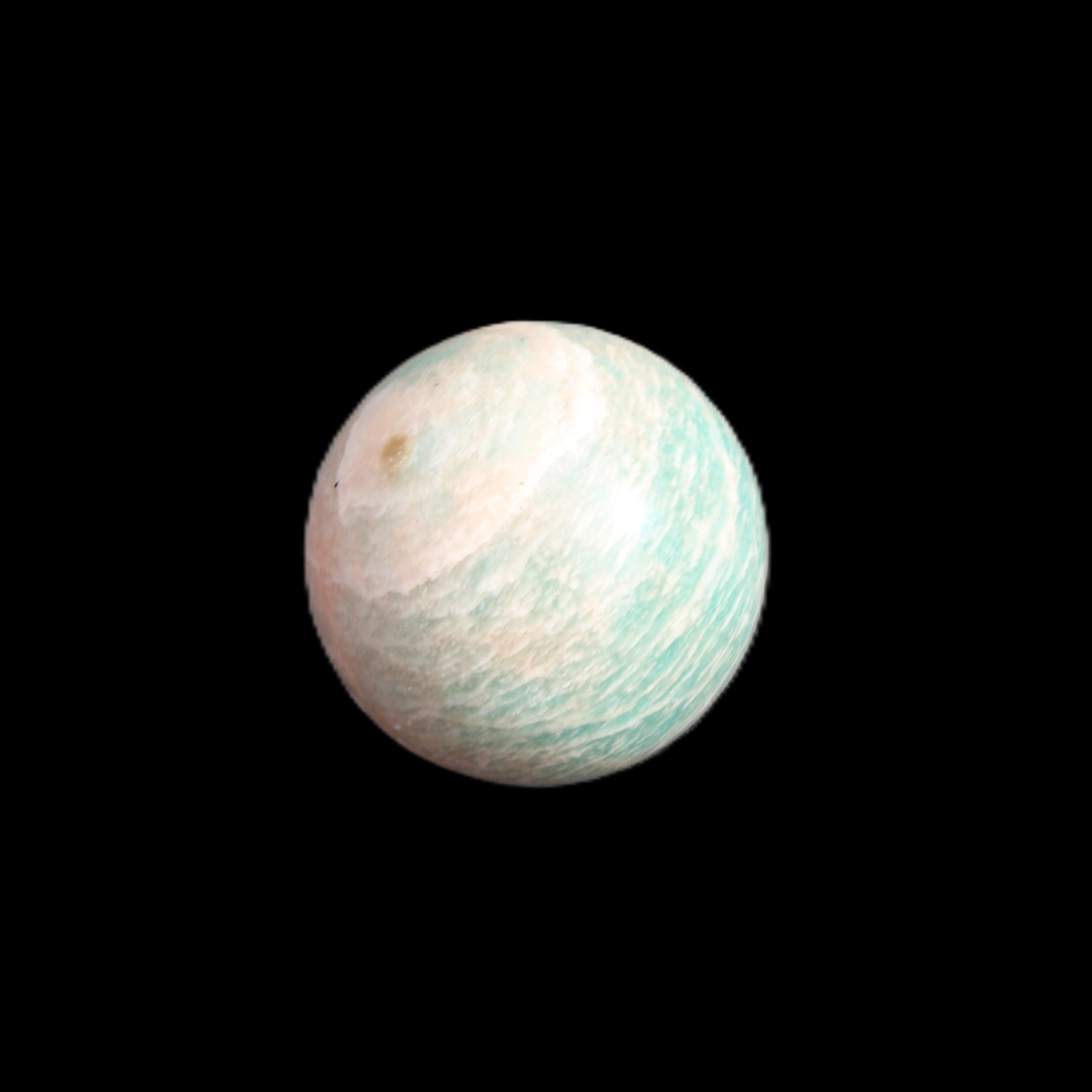 Amazonite sphere 33mm 51g in sunlight - Rocks and Things Store