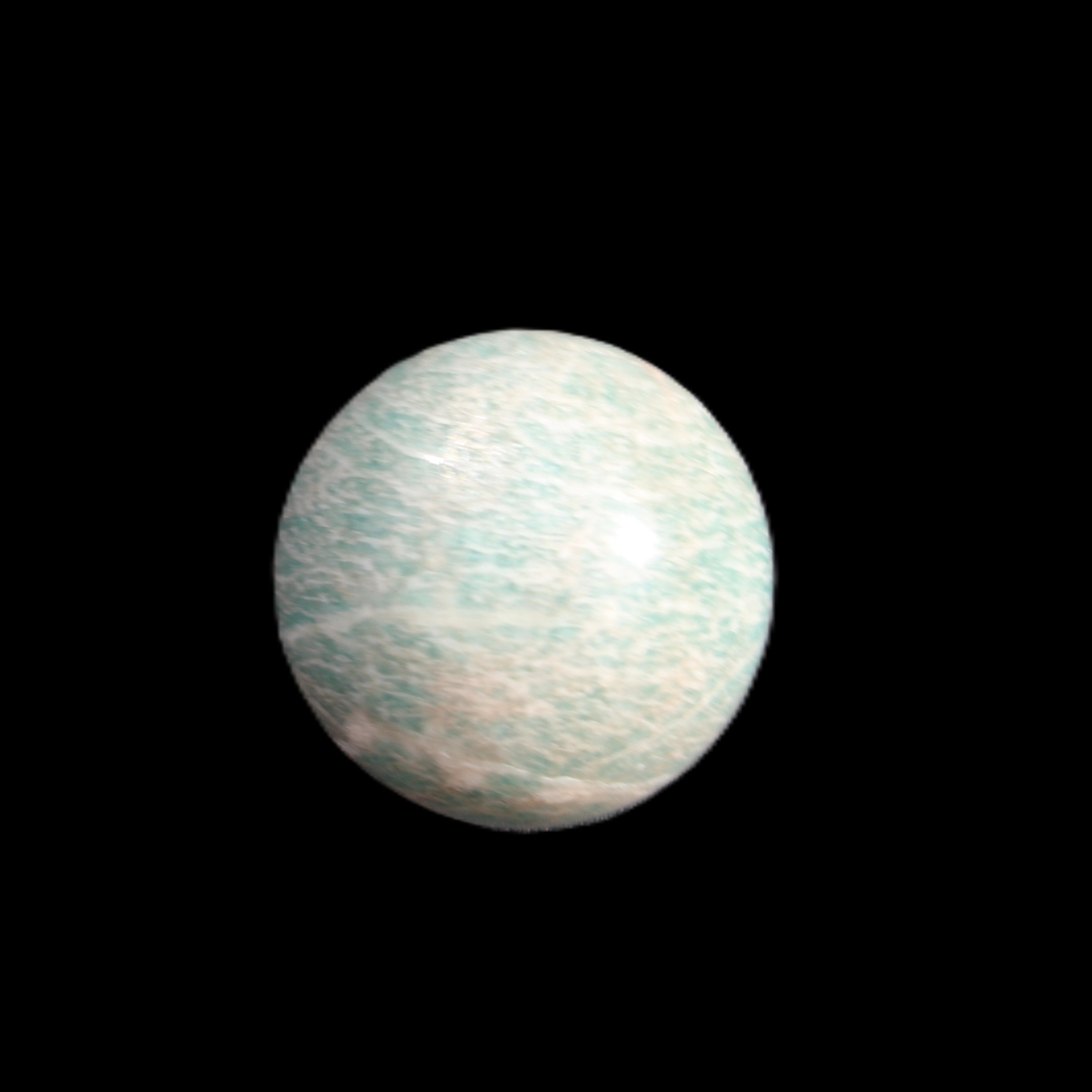 Amazonite sphere 33mm 51g in sunlight - Rocks and Things Store