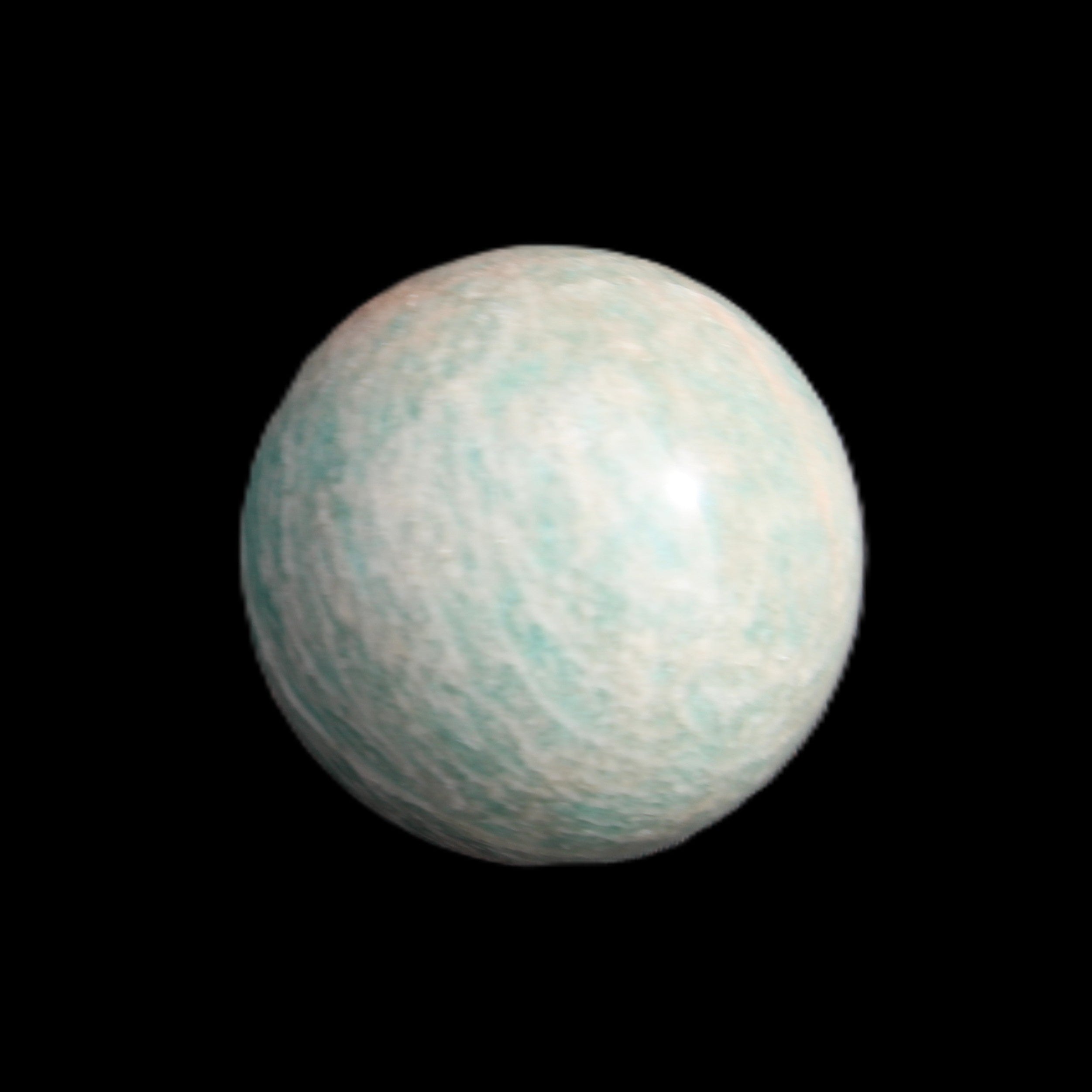 Amazonite sphere 33mm 51g in sunlight - Rocks and Things Store
