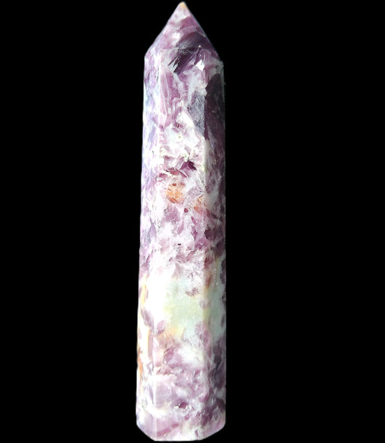 Lepidolite wand 102mm 65g in sunlight - Rocks and Things Store