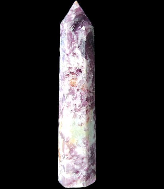 Lepidolite wand 102mm 65g in sunlight - Rocks and Things Store