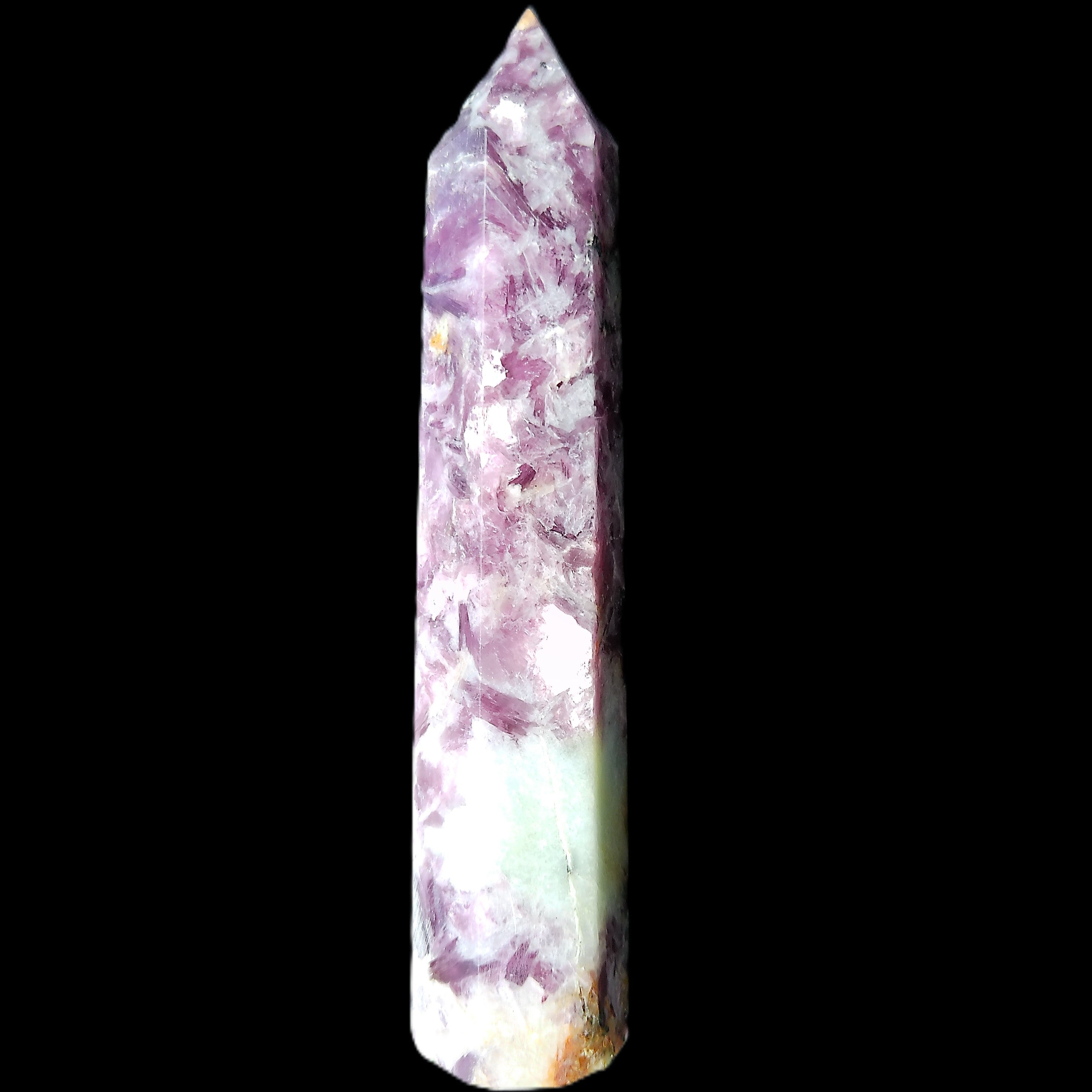 Lepidolite wand 102mm 65g in sunlight - Rocks and Things Store